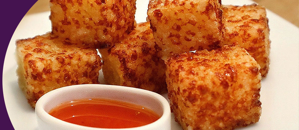 Imagem de um prato de dadinhos de tapióca